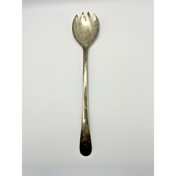 Vintage Sheffield England Silverplated Tipped on Back Serving Spoon Fork - Picture 1 of 3